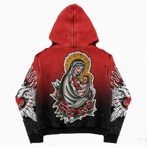 เสื้อแจ็คเก็ตเดนิมผู้ชาย Naisen ประดับคริสตัลแบบสั่งทำพิเศษ สไตล์สตรีทแวร์ ทรงโอเวอร์ไซส์ ตัวเสื้อหลวม แต่งลายปะติด ซิปหน้า - Product Image 2