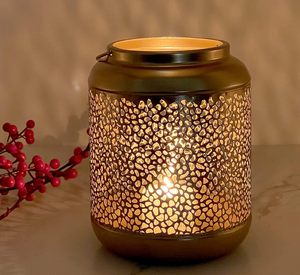 Decorative Gold Metal <b>Candle</b> Holder Hollow Out <b>Candle</b> Hanging <b>Lantern</b> for Home Holiday Garden Party Ramadan - Product Image 3