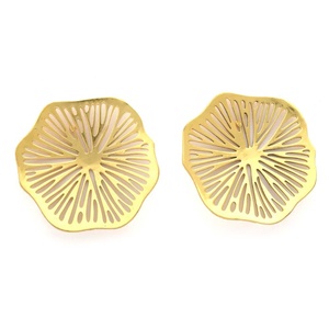 Pendientes de latón a la moda, pendientes cuadrados de Latón chapado en oro, nueva hebilla de oreja simple para mujer al mejor precio - Product Image 6