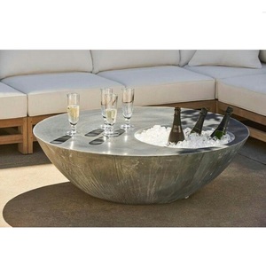 Mesa de centro enfriadora de vino de aluminio moderna con cubo de hielo integrado para patio al aire libre jardín salón Bar decoración de fiesta en casa - Product Image 1