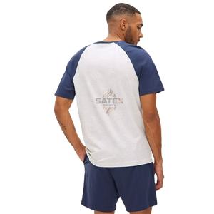 Ensemble de deux pièces pour homme en coton 100% de haute qualité, décontracté d'été, respirant, avec un design imprimé personnalisé, chemise et short - Product Image 4