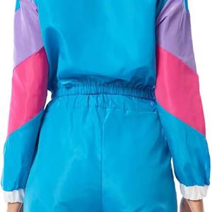 Nueva moda personalizada para mujer 100% algodón Color Block Zip Up chándal conjunto transpirable invierno Streetwear chándal logotipo frontal - Product Image 6