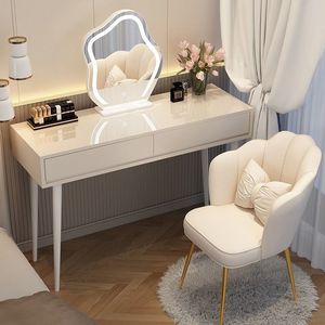 Modern Simple Luxury <b>Black</b> Modular Adjustable Teak Wood Dressing <b>Table</b> Panel Durable Bedroom Makeup <b>Vanity</b> Storage Stainless - Product Image 2