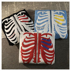 Sweatshirts d'hiver surdimensionnés pour hommes et enfants sweats à capuche personnalisés à fermeture éclair bouffante chenille broderie strass grande taille solide - Product Image 2