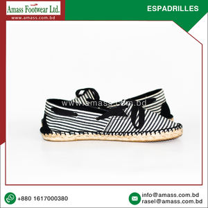 Qualité exceptionnelle Été Slip-On Espadrilles Chaussures Noir Blanc Jute Semelle Léger Respirant Toile Tendance Design Personnalisé - Product Image 4