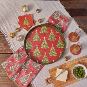 Nueva opción de diseño personalizado, decoración navideña de la mejor calidad, bandeja redonda lacada navideña - Product Image 2