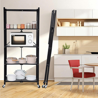 Vouwbare 5-laags metalen plank - Hoge draagcapaciteit - Veelzijdig ontwerp - Eenvoudige montage - Keukengebruik - Modern design