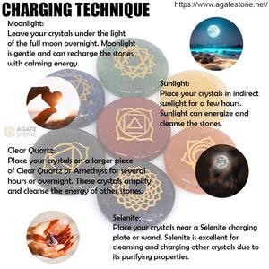 Healing Divine Seven Chakra Colección de Piedras Grabadas Pulido a mano para Chakra Balancing Love Lightwork y Reiki Altar Decor - Product Image 2