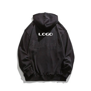 Sweat à capuche léger et solide à manches longues pour hommes avec impression bouffante Logo personnalisé Fabriqué au Pakistan - Product Image 2