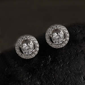 NOVAMART Fine Premium 925 Sterling <b>Silver</b> <b>Stud</b> <b>Earrings</b> for Women's Weddings Diamond Rose Gold Heart Flower & Star Designs Whole - Product Image 2
