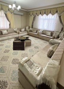 Arabic Majlis Moroccan Majlis Design | Sitting Height 40cm | Sofa + Wool Carpet + <b>Curtain</b> + Table Set FULL - Product Image 3