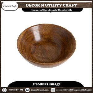Ensemble de saladiers en bois d'acacia et de sheesham faits à la main, bol décoratif multifonctionnel pour la cuisine et le service de salades - Product Image 6