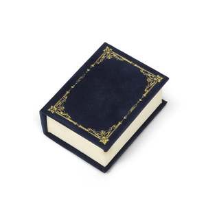 Jeulia Vintage Navy Blue Magnetic Flip-Top Book <b>Ring</b> <b>Box</b> - Product Image 2