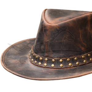 Chapeau de cowboy vintage unisexe de luxe en style occidental australien marron avec logo personnalisé pour les scènes de voyage en plein air décontractées-Vente en gros - Product Image 2
