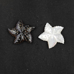 Perles de sculpture sur pierre précieuse étoile de mer semi-précieuse naturelle Quartz fumé et MOP perles sculptées pour la fabrication d'accessoires de bijoux - Product Image 5