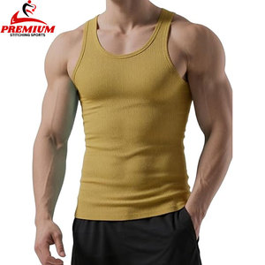 Customizable Men's Ribbed Tank Top Fitness <b>Running</b> <b>Singlet</b> Tight Gym Compression Athletic Clothing Fitted for Sports - Product Image 5