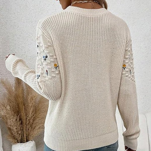 Suéter de Moda para Mujer, Bordado, Ligero, Estilo Urbano y Elegante - Product Image 2