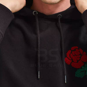 Streetwear 400 Gsm Cut And Coudre Broderie Patch À Capuche French Terry Conception Personnalisée 100% Coton À Capuche Hommes - Product Image 5