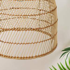 <b>Rattan</b> Ceiling <b>Light</b> Featuring Handwoven Appearance Stable Structure and Warm Ambient Lighting Effect - Product Image 4