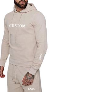 Sudadera con capucha para hombre, pantalones de chándal, conjuntos para correr, venta al por mayor, de algodón orgánico sudaderas con capucha, logotipo personalizado, conjunto de dos piezas, pantalones cortos de chándal para hombre - Product Image 3