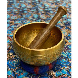Cuenco de latón recién llegado de la mejor calidad superior, diseño martillado, meditación curativa redonda, cuenco tibetano para cantar, oraciones religiosas - Product Image 4