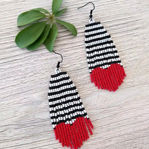 2025ใหม่ต่างหูลูกปัดโบฮีเมียนสีสันสดใสทำด้วยมือเครื่องประดับชาติพันธุ์ยาวลดลงสำหรับผู้หญิงสไตล์อินเทรนด์สำหรับงานแต่งงานโดยงานฝีมือ - Product Image 5