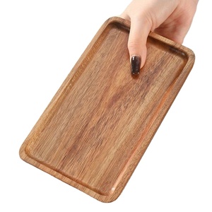 Bandeja de servicio larga rectangular de madera de acacia pequeña Tabla de charcutería de madera elegante - Product Image 1