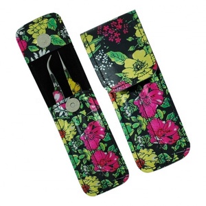 Juego de pinzas de extensión de pestañas de acero inoxidable de 2 piezas con puntas puntiagudas de impresión de papel para mejorar las cejas - Product Image 4