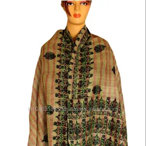 Lenço de seda sari reversível artesanal, lenço/estola de seda reversível artesanal multicolor feito à mão kantha