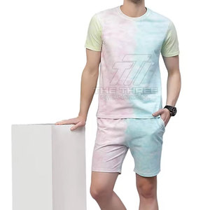 Conjunto de Pantalones Cortos Estampados de Alta Calidad para Hombre, 2 Piezas, MOQ Bajo, Moda de Verano, 100% Algodón, Ropa Deportiva Transpirable - Product Image 4