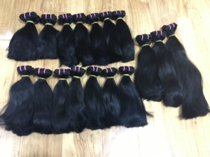 Paquets de tissage de cheveux humains double tirage vietnamiens naturels soyeux et droits avec emballage de qualité supérieure - Product Image 5