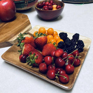 Plateau Moderne Écologique en Bois d'Acacia et en Bambou Plateau de Service Personnalisable avec Logo Gravé Motif Végétal en provenance d'Usine - Product Image 6