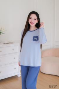 Minimalist Casual Wear Long Sleeved Maternity Postpartum Set Cotton B731 Good Absorbency Custom Design Postpartum Clothing - Product Image 5