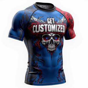 Rash GUARD ได้รับการออกแบบมาสำหรับ Elite Grapplers ผ้ายืดการบีบอัดสูงในชุดกิโมโนแขนสั้นหรือเต็มตัว - Product Image 2