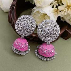 Indian <b>Earring</b> Jewelry Wholesale Antique Designer Floral Traditional Crystal Bridal <b>Jhumka</b> <b>Earring</b> Indian Manufacturer Jewelry - Product Image 2