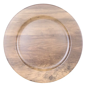 Assiettes à dîner rondes en bois d'acacia Assiettes de présentation en bois naturel légères pour l'utilisation de Pizza de dessert de salade de collation de plat - Product Image 6