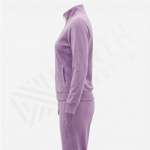 Ensemble de survêtement en velours pour hommes et femmes, veste de jogging, pantalon de survêtement, couleur personnalisée, propre, écologique, ensemble de sport de qualité supérieure pour la salle de sport et le fitness - Product Image 3