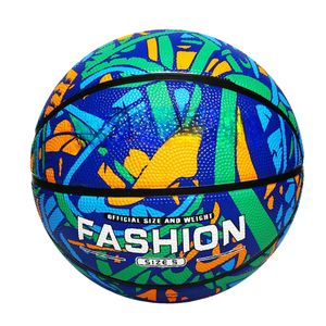 Vibrant Youth <b>Size</b> Promotional Rubber <b>Basketball</b> Ball with Eye-Catching Colors and Custom Logo for Sports Brand Events - Product Image 1