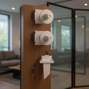 Juego de Rosetas HOPPE Amsterdam 1400/42KV/42KVS de Aluminio F1 Redondas SK/OL DIN Izquierda/Derecha D/D para Biombos y Separadores de Ambientes - Product Image 3