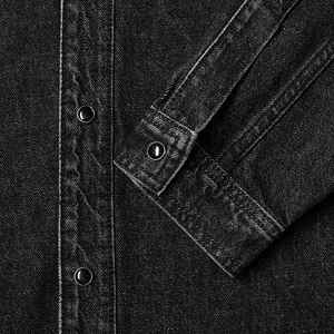 Camisa de Mezclilla Personalizada OEM para Hombre, Manga Larga, Transpirable, Antiarrugas, con un Solo Bolsillo en el Pecho, Acabado Limpio, Camisa de Mezclilla Clásica - Product Image 6