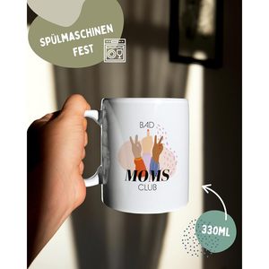 แก้วกาแฟเซรามิกดีไซน์ทันสมัยเก๋ไก๋ ลาย Bad Moms Club พร้อมฝาปิด เป็นมิตรกับสิ่งแวดล้อม ใช้กับไมโครเวฟได้ 330มล. - Product Image 2