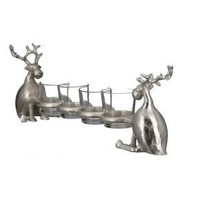 Bougeoirs en métal argenté élégants pour renne, bocaux à bougie personnalisables, décoration pour Noël, Pâques, nouveau look, design - Product Image 3
