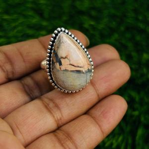 Supper Hot Selling New Original Maligano Jasper Pear Shape 925 Sterling Silver <b>Rings</b> Wholesale Designer <b>Rings</b> Factory Price <b>Ring</b> - Product Image 2