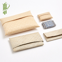 Dompet minimalis kualitas tinggi kerajinan anyaman bambu ramah lingkungan untuk kemasan kotak hadiah pernikahan dan suvenir/hadiah tamu
