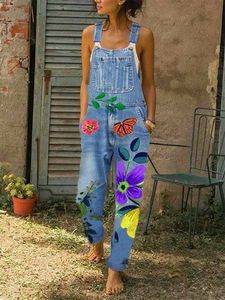 Vintage Painted Women Denim Jump Suit From Casual to Classy Trendy and Comfortable Look Endless <b>Overalls</b> Comfortable Dangrees - Product Image 2