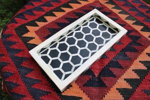 Cadeaux spéciaux EID Plateau de service Plateau en résine et incrustation d'os pour hôtels et fournitures de restaurant avec plateau de portions de la meilleure qualité - Product Image 4