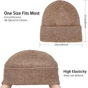 Gorro de invierno de punto unisex acogedor, gorro de lana suave y cálido, diseño grueso y elástico, adecuado para viajes en días fríos y uso al aire libre - Product Image 2