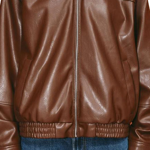 Women's Plain Leather <b>Jacket</b> with Zipper Windproof Customization, Superior Genuine Leather Design - Product Image 3