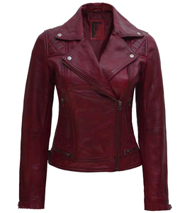 Chaqueta de Cuero Genuino para Mujer, Logotipo Personalizado OEM, Cuero Real de Cordero y Vacuno, Estilo Motero Corto, Venta al por Mayor de Fábrica 2026 - Product Image 4