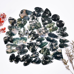 100% Natural Green Moss Agate Pair Proveedor de piedras preciosas sueltas India Precio al por mayor Cabochon de alta calidad Fabricación de joyas de piedras preciosas - Product Image 3